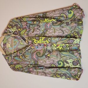 BedHead 100% Silk Multicolor Paisley Pajama Top, size M